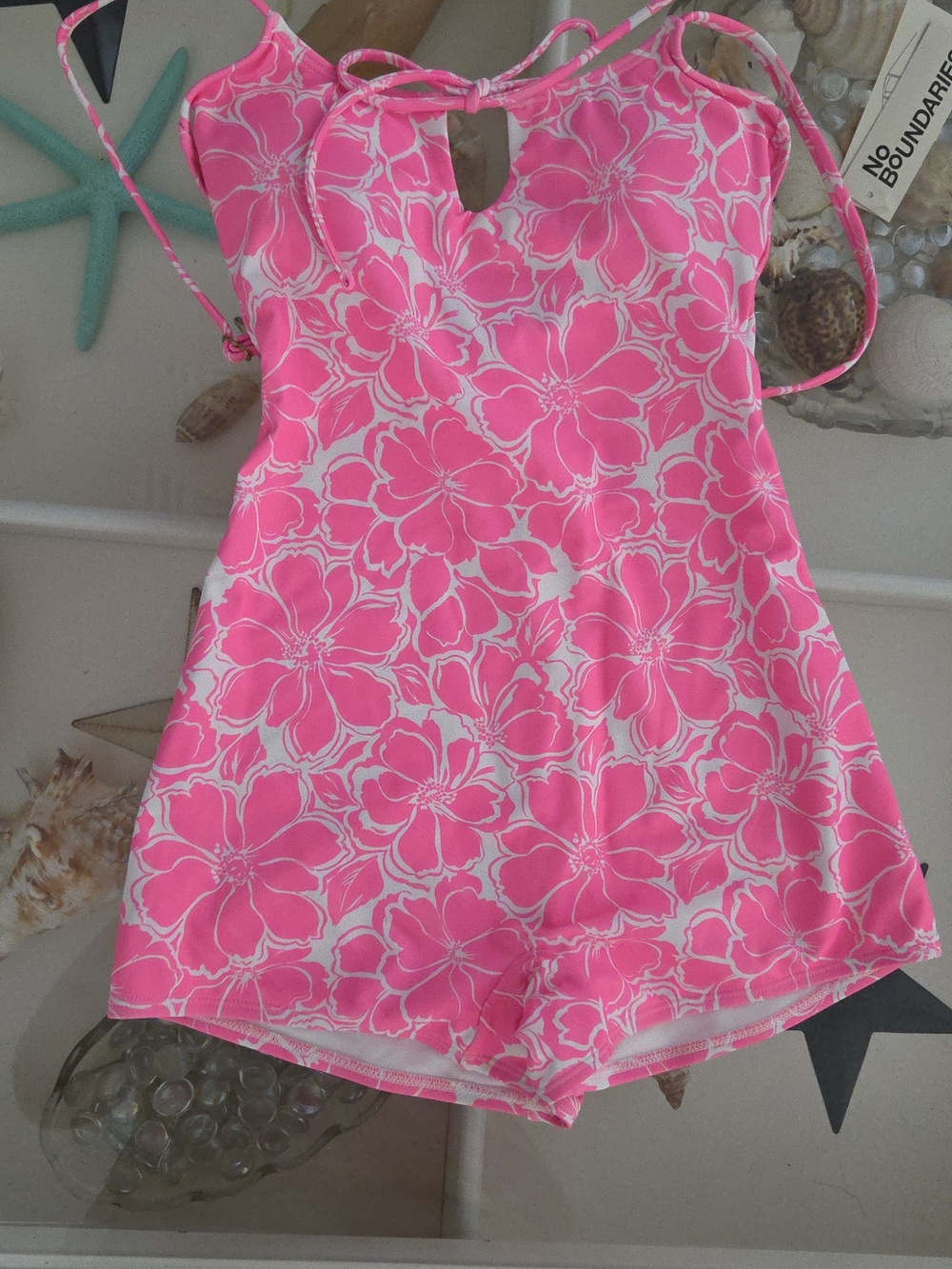 Pink Floral XXSJuniors One-Piece Swimsuit NWT
